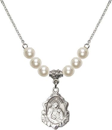 Collar de cristal con la medalla de Santa Ana | 1,9 cm | Cuentas de 6 mm | N31-0822A