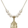 Saint Christopher Crystal Necklace | 3/4 inch | 6mm Beads   14kt Gold Filled