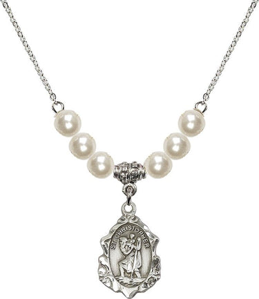 Women's Saint Christopher Crystal Necklace | 3/4 inch