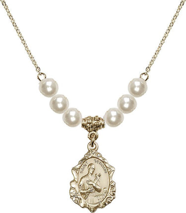 Collar de cristal San Gerardo Mayela Gerard | 3/4 pulgada | Cuentas de 6 mm | N31-0822G