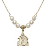 Infant of Prague Crystal Necklace | 3/4 inch | 6mm Beads   14kt Gold Filled