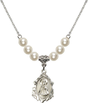 Collar de cristal del Niño Jesús de Praga para mujer | 1,9 cm