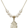 Saint Joseph Crystal Necklace | 3/4 inch | 6mm Beads   14kt Gold Filled