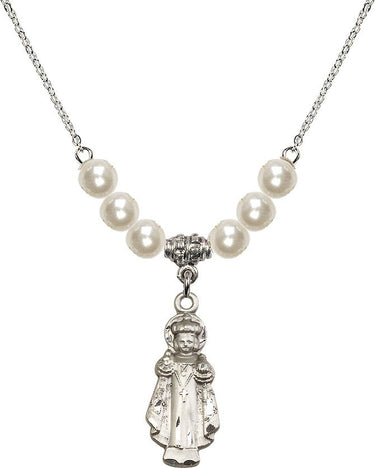 Collar de cristal del Niño Jesús de Praga | 1 pulgada | Cuentas de 6 mm | N31-0824