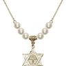 Cross Crystal Necklace | 7/8 inch | 6mm Beads   14kt Gold Filled