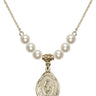 Miraculous Medal Crystal Necklace | 3/4 inch | 6mm Beads   14kt Gold Filled