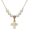 Cross Crystal Necklace | 7/8 inch | 6mm Beads   14kt Gold Filled