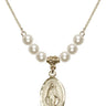 Miraculous Medal Crystal Necklace | 7/8 inch | 6mm Beads   14kt Gold Filled