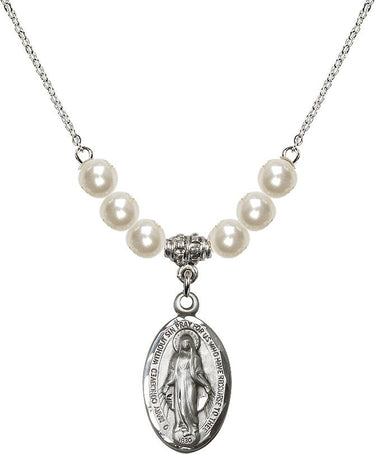 Rosario Medalla Milagrosa de Cristal | 2.22 cm | Cuentas de 6 mm | N31-1615