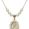 Saint Christopher Crystal Necklace | 1 inch | 6mm Beads   14kt Gold Filled