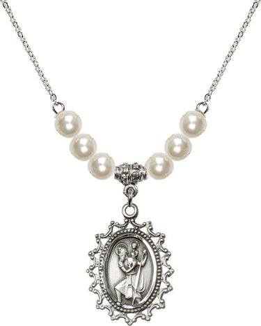 Collar de cristal de San Cristóbal | 1 pulgada | Cuentas de 6 mm | N31-1619C