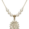 Our Lady of Guadalupe Crystal Necklace | 1 inch | 6mm Beads   14kt Gold Filled
