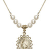 Miraculous Medal Crystal Necklace | 1 inch | 6mm Beads   14kt Gold Filled