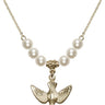 Holy Spirit Crystal Necklace | 3/4 inch | 6mm Beads   14kt Gold Filled