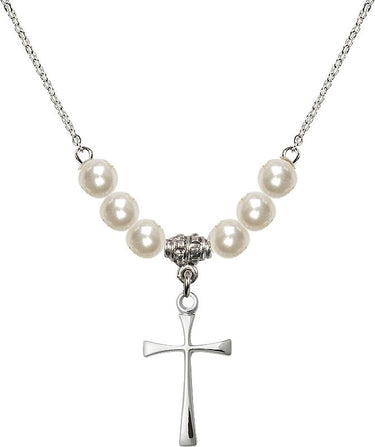 Maltese Cross Crystal Necklace | 7/8 inch | 6mm Beads | N31-1870