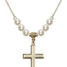 Cross Crystal Necklace | 1 1/8 inch | 6mm Beads   14kt Gold Filled