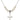 Cross Crystal Necklace | 7/8 inch | 6mm Beads   Sterling Silver