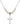 Cross Crystal Necklace | 7/8 inch | 6mm Beads   Sterling Silver
