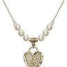 Miraculous Medal Crystal Necklace | 3/4 inch | 6mm Beads   14kt Gold Filled