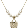 Saint Michael the Archangel Crystal Necklace | 3/4 inch | 6mm Beads   14kt Gold Filled