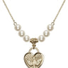 Confirmation Heart Crystal Necklace | 3/4 inch | 6mm Beads   14kt Gold Filled