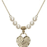 Graduation Heart Crystal Necklace | 3/4 inch | 6mm Beads   14kt Gold Filled