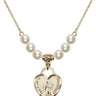 Our Lady of Guadalupe Crystal Necklace | 3/4 inch | 6mm Beads   14kt Gold Filled