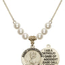 Saint Christopher Crystal Necklace | 3/4 inch | 6mm Beads   14kt Gold Filled