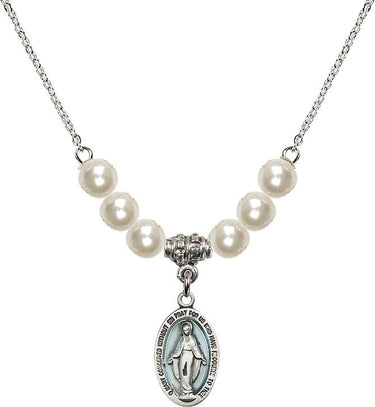 Collar de Cristal de la Medalla Milagrosa | 5/8 pulgadas | Cuentas de 6 mm | N31-4122EM