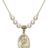 Saint Christopher Crystal Necklace | 7/8 inch | 6mm Beads   14kt Gold Filled