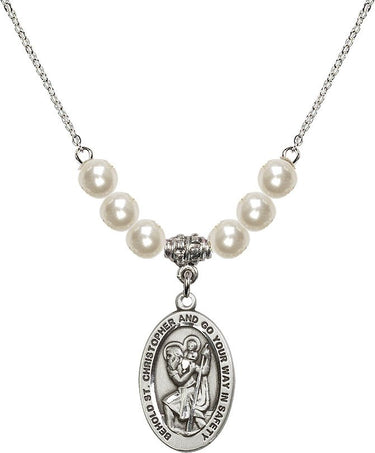 Collar de cristal de San Cristóbal | 7/8 pulgada | Cuentas de 6 mm | N31-4123C