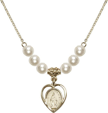 Collar con Medalla Milagrosa y Cristales para Mujer | 1,6 cm | Cuentas de 6 mm