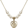 Saint Christopher Crystal Necklace | 5/8 inch | 6mm Beads   14kt Gold Filled