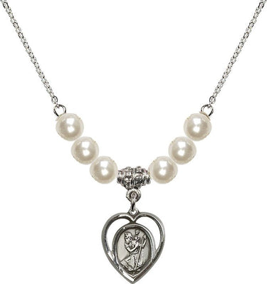 Collar de cristal de San Cristóbal | 1,5 cm | Cuentas de 6 mm | N31-4127