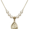 Miraculous Medal Crystal Necklace | 3/4 inch | 6mm Beads   14kt Gold Filled