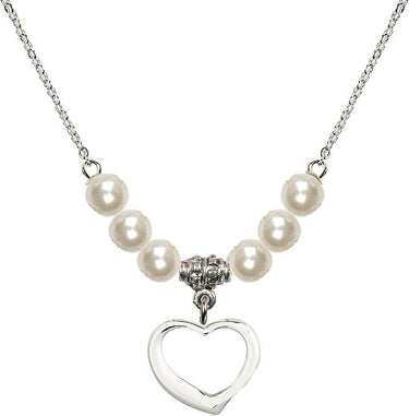 Collar de cristal con corazón | 1/2 pulgada | Cuentas de 6 mm | N31-4208