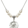 Sorrowful Mother Crystal Necklace | 3/4 inch | 6mm Beads   Sterling Silver