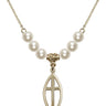 Cross Crystal Necklace | 1 inch | 6mm Beads   14kt Gold Filled