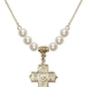 5-Way Crystal Necklace | 7/8 inch | 6mm Beads   14kt Gold Filled