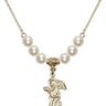 Guardian Angel Crystal Necklace | 7/8 inch | 6mm Beads   14kt Gold Filled