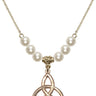 Trinity Irish Knot Crystal Necklace | 3/4 inch | 6mm Beads   14kt Gold Filled