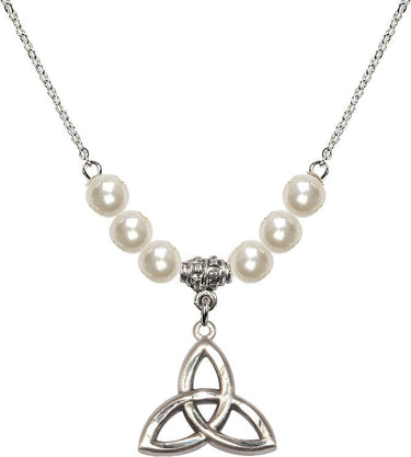 Trinity Irish Knot Crystal Necklace | 3/4 inch | 6mm Beads | N31-5101