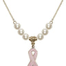 Cancer Awareness Crystal Necklace | 7/8 inch | 6mm Beads   14kt Gold Filled