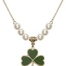 Shamrock Crystal Necklace | 3/4 inch | 6mm Beads   14kt Gold Filled