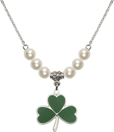 Shamrock Crystal Necklace | 3/4 inch | 6mm Beads | N31-5248