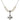 Cross Crystal Necklace | 1 inch | 6mm Beads   Sterling Silver