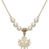Holy Spirit Crystal Necklace | 3/4 inch | 6mm Beads   14kt Gold Filled