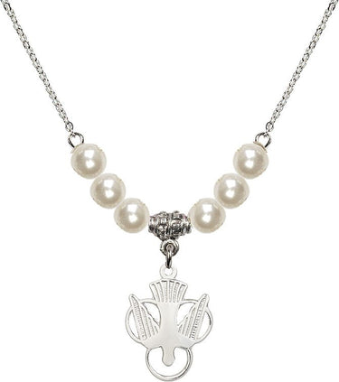 Collar de cristal del Espíritu Santo | 1,9 cm | Cuentas de 6 mm | N31-5430
