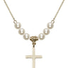 Cross Crystal Necklace | 7/8 inch | 6mm Beads   14kt Gold Filled