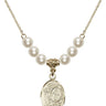 Miraculous Medal Crystal Necklace | 7/8 inch | 6mm Beads   14kt Gold Filled